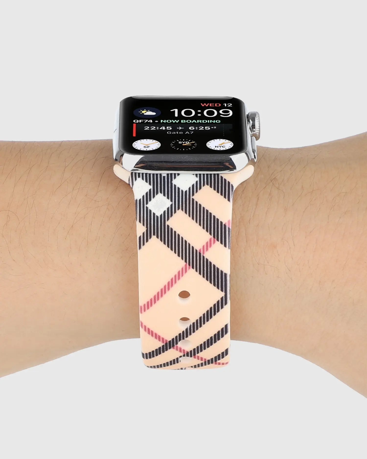 Sport Band Apple Watch Band - Burberry Inspired - Image 2