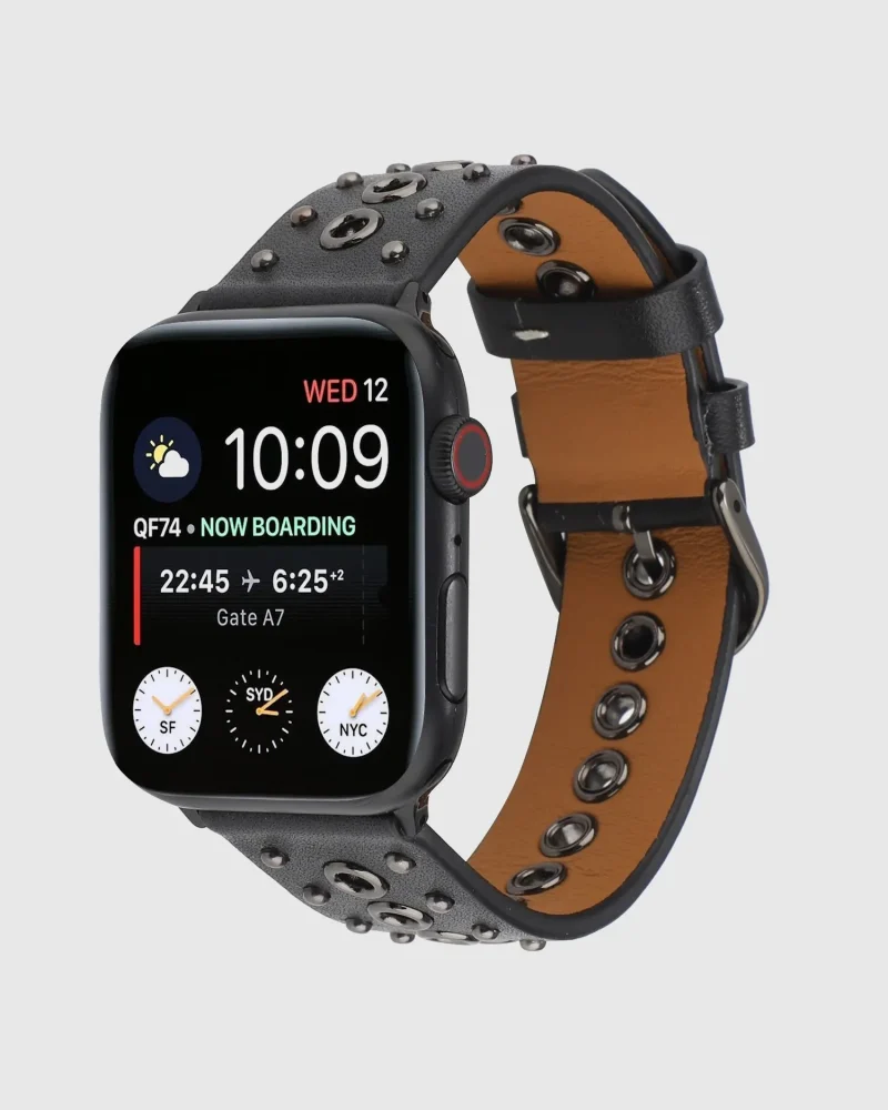 Elekra Leather Apple Watch Band - Black