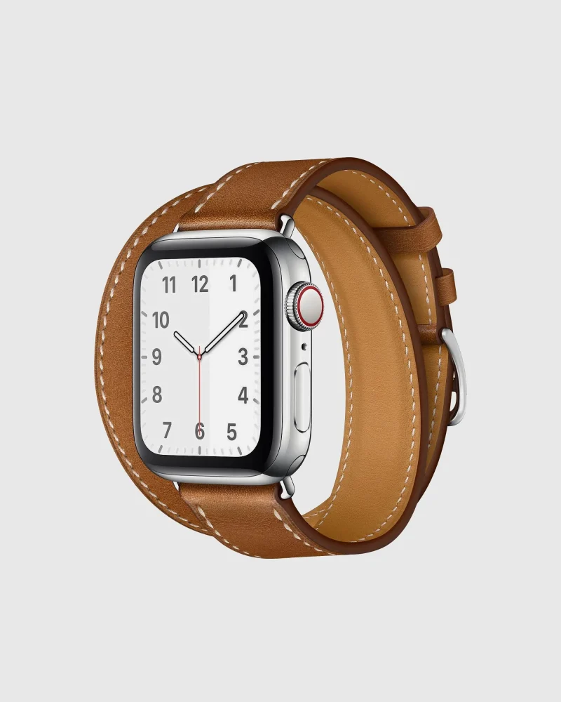Double Tour Leather Apple Watch Band - Fauve