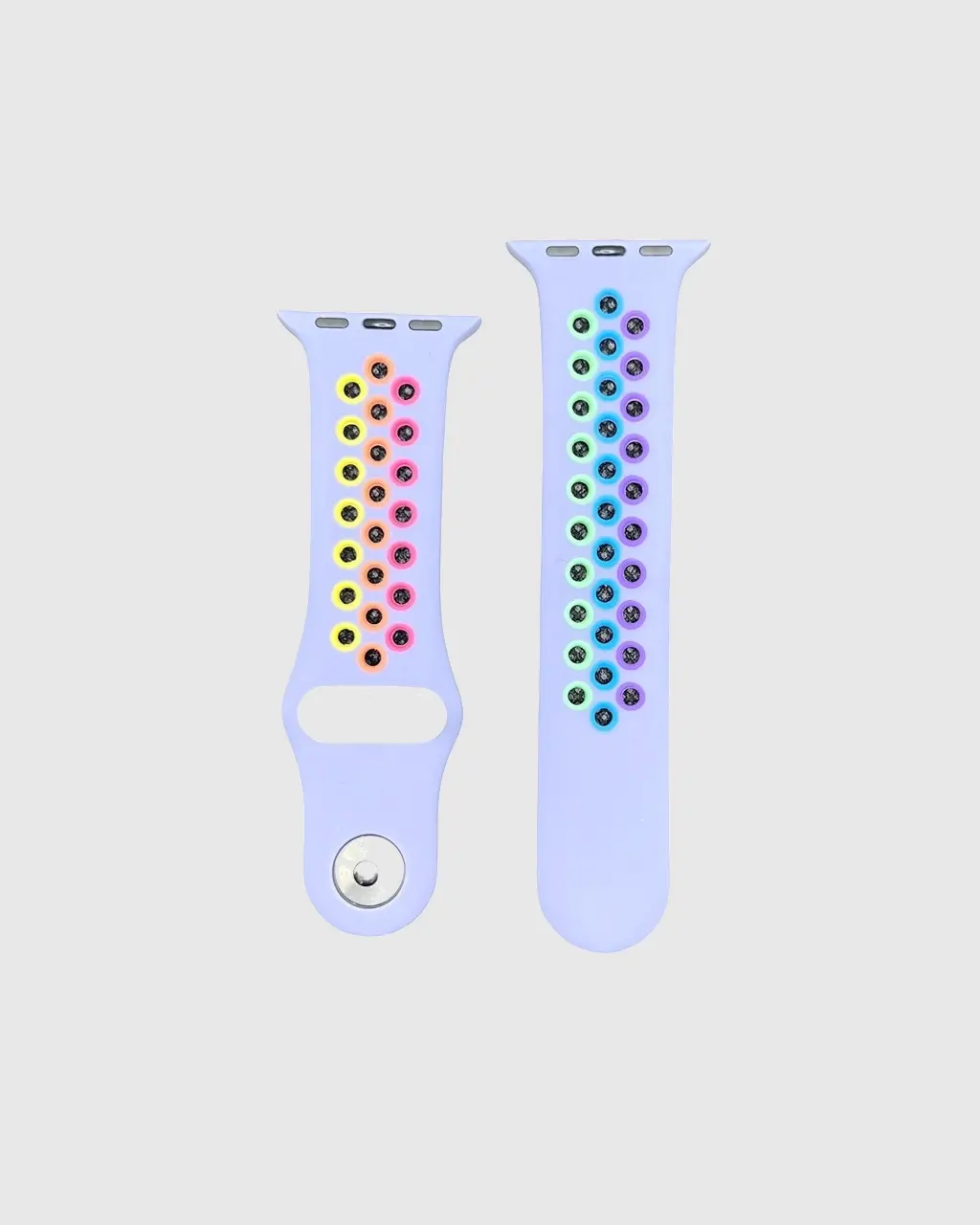 Sport Band Active Apple Watch Band - Lavender Gray Rainbow Pride - Image 2