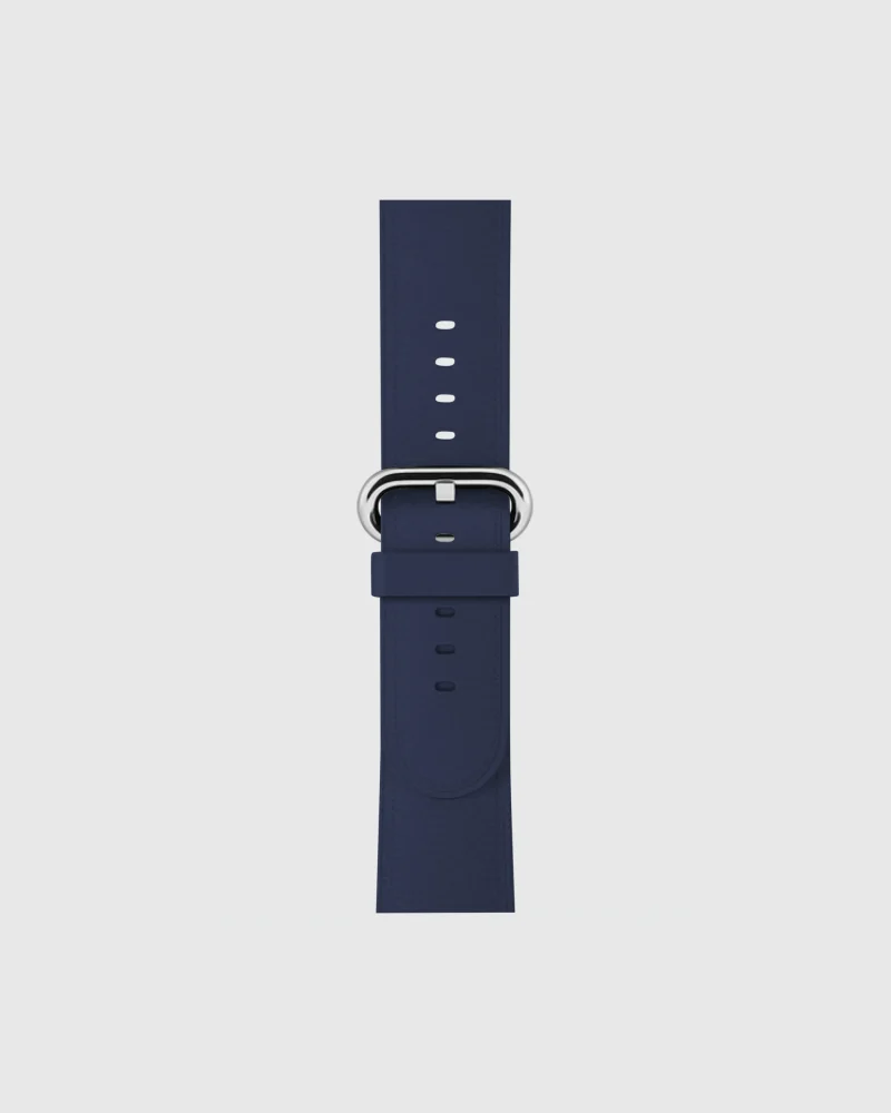 Alternative view of Classic Leather Buckle Apple Watch Band - Midnight Blue