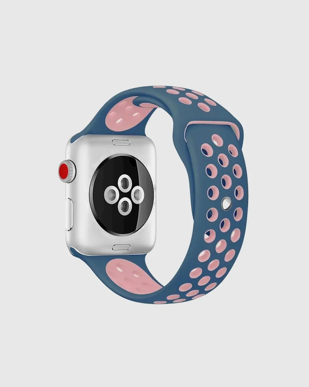 Sport Band Active Apple Watch Band - Ocean Blue Light Pink - Image 3