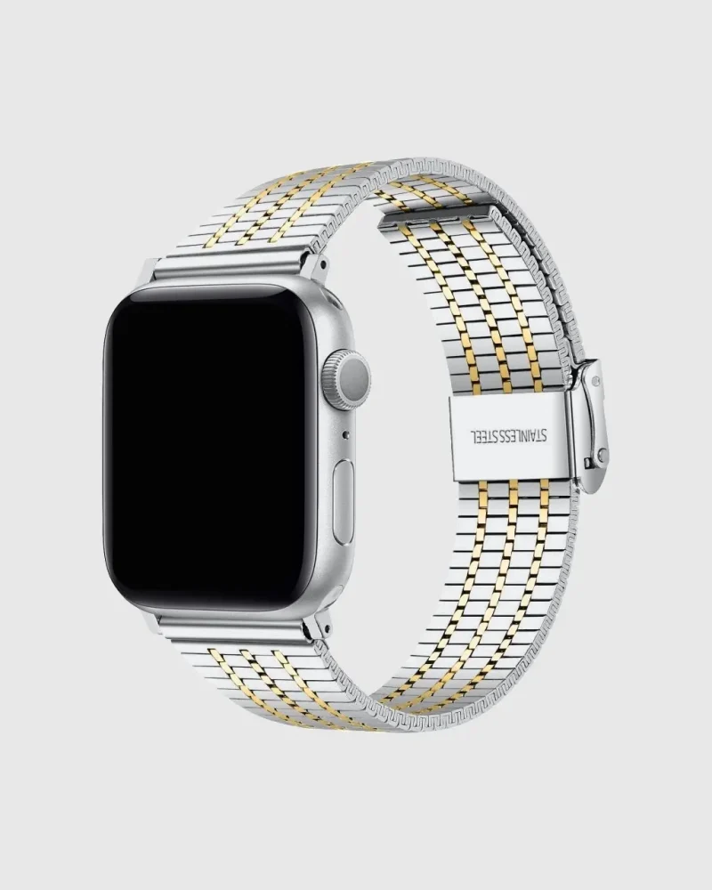Matrix Stainless Steel Apple Watch Band - Silver Gold