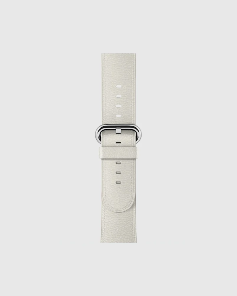 Alternative view of Classic Leather Buckle Apple Watch Band - White