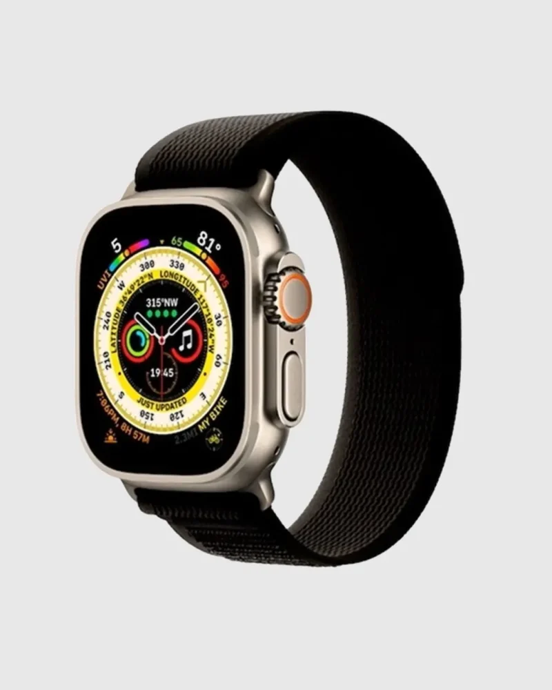 Alternative view of Trial Loop Apple Watch Band - Pure Black
